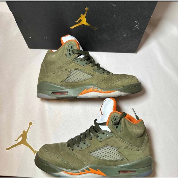 Size 6.5 - Nike Air Jordan 5 Retro GS Olive 2024 Men's Shoes Ships Now - Picture 2 of 10